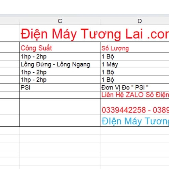 Bảng Báo Giá Nhanh 